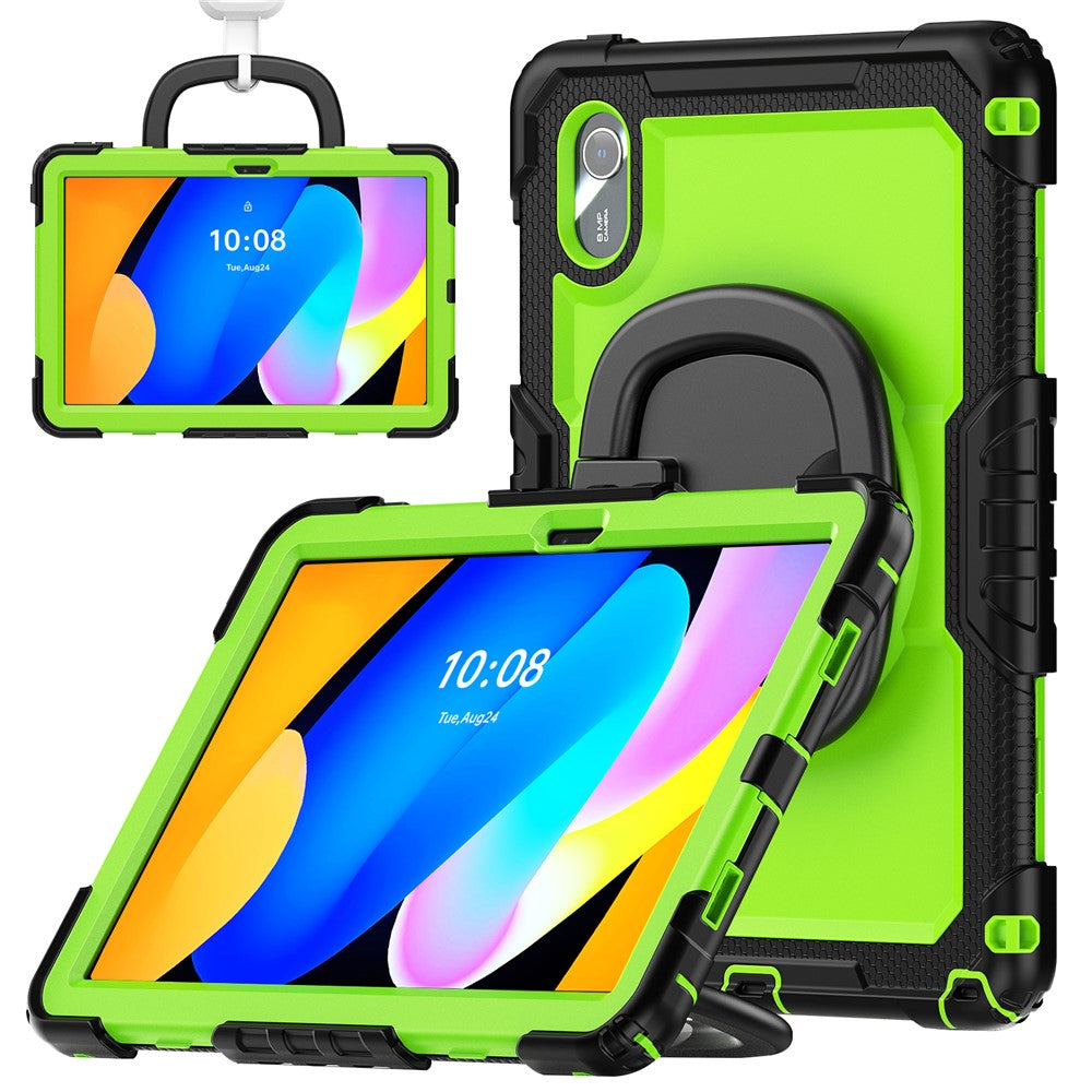 For Lenovo Xiaoxin Pad 11 2025 / 2024 / Idea Tab / K11 Gen 2 / M11 / K11 LTE (2024) Case Kickstand PC+Silicone Tablet Cover with Strap - Yellowgreen / Black
