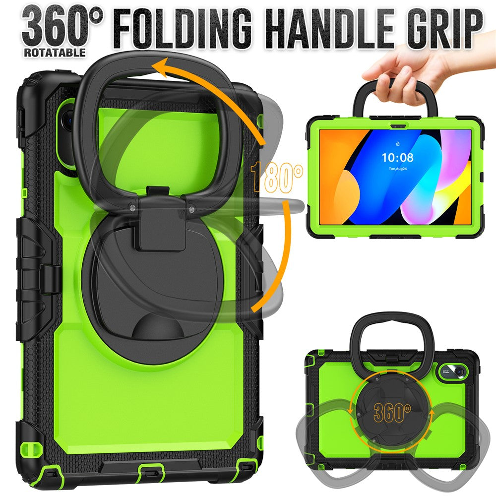For Lenovo Xiaoxin Pad 11 2025 / 2024 / Idea Tab / K11 Gen 2 / M11 / K11 LTE (2024) Case Kickstand PC+Silicone Tablet Cover with Strap - Yellowgreen / Black