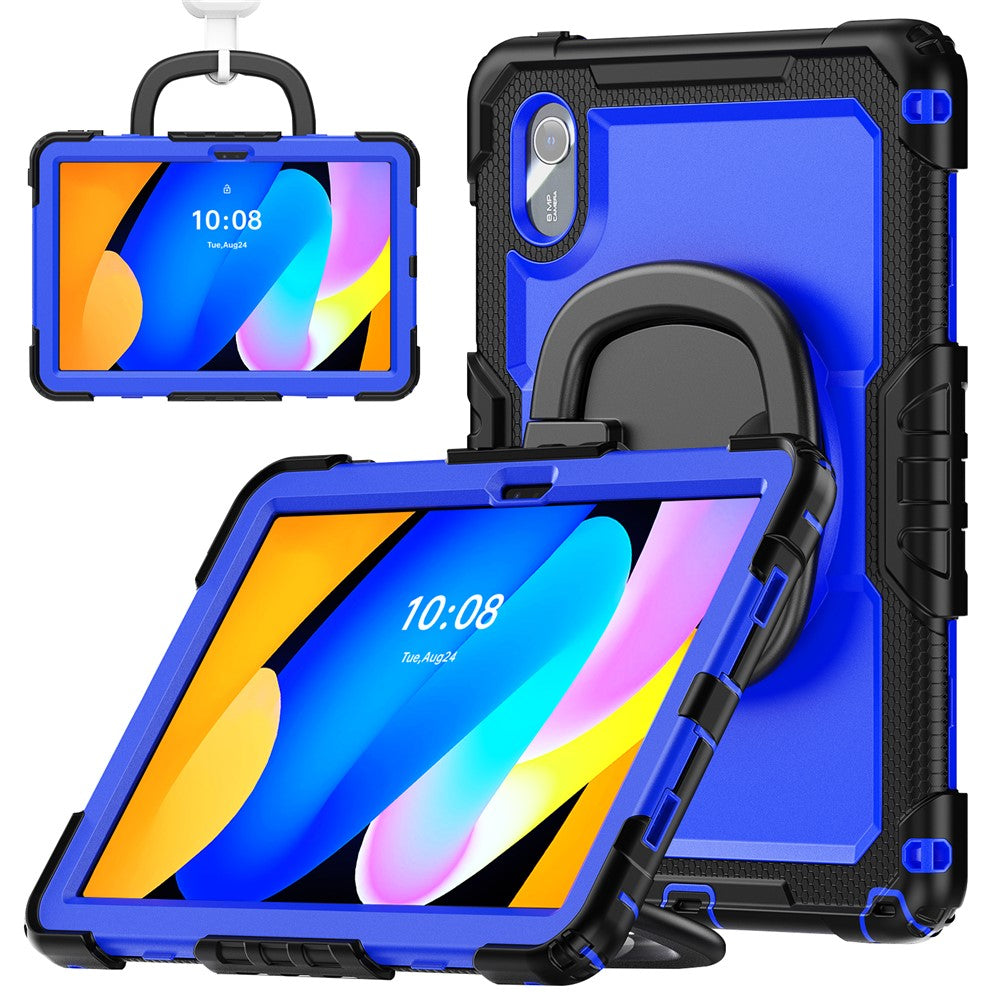 For Lenovo Xiaoxin Pad 11 2025  / 2024 / Idea Tab / K11 Gen 2 / M11 / K11 LTE (2024) Case Kickstand PC+Silicone Tablet Cover with Strap - Dark Blue / Black