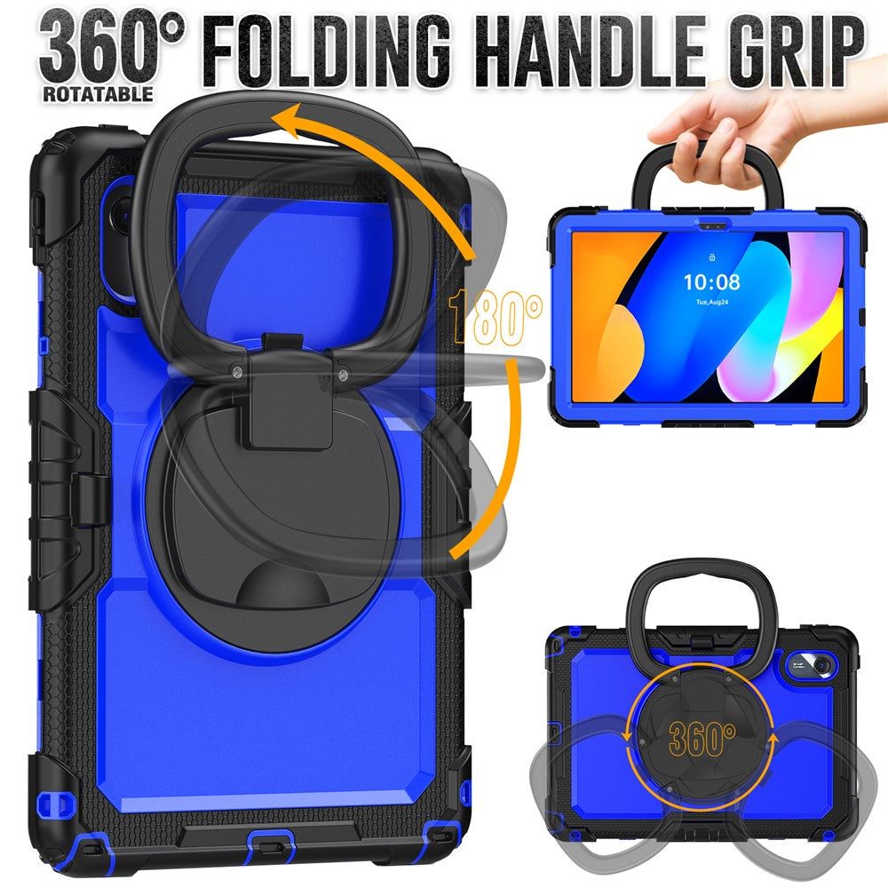 For Lenovo Xiaoxin Pad 11 2025  / 2024 / Idea Tab / K11 Gen 2 / M11 / K11 LTE (2024) Case Kickstand PC+Silicone Tablet Cover with Strap - Dark Blue / Black
