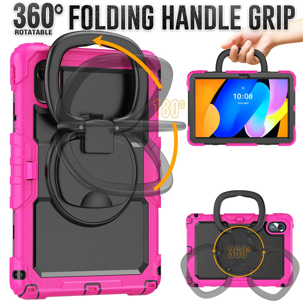 For Lenovo Xiaoxin Pad 11 2025 / 2024 / Idea Tab / K11 Gen 2 / M11 / K11 LTE (2024) Case Kickstand PC+Silicone Tablet Cover with Strap - Rose
