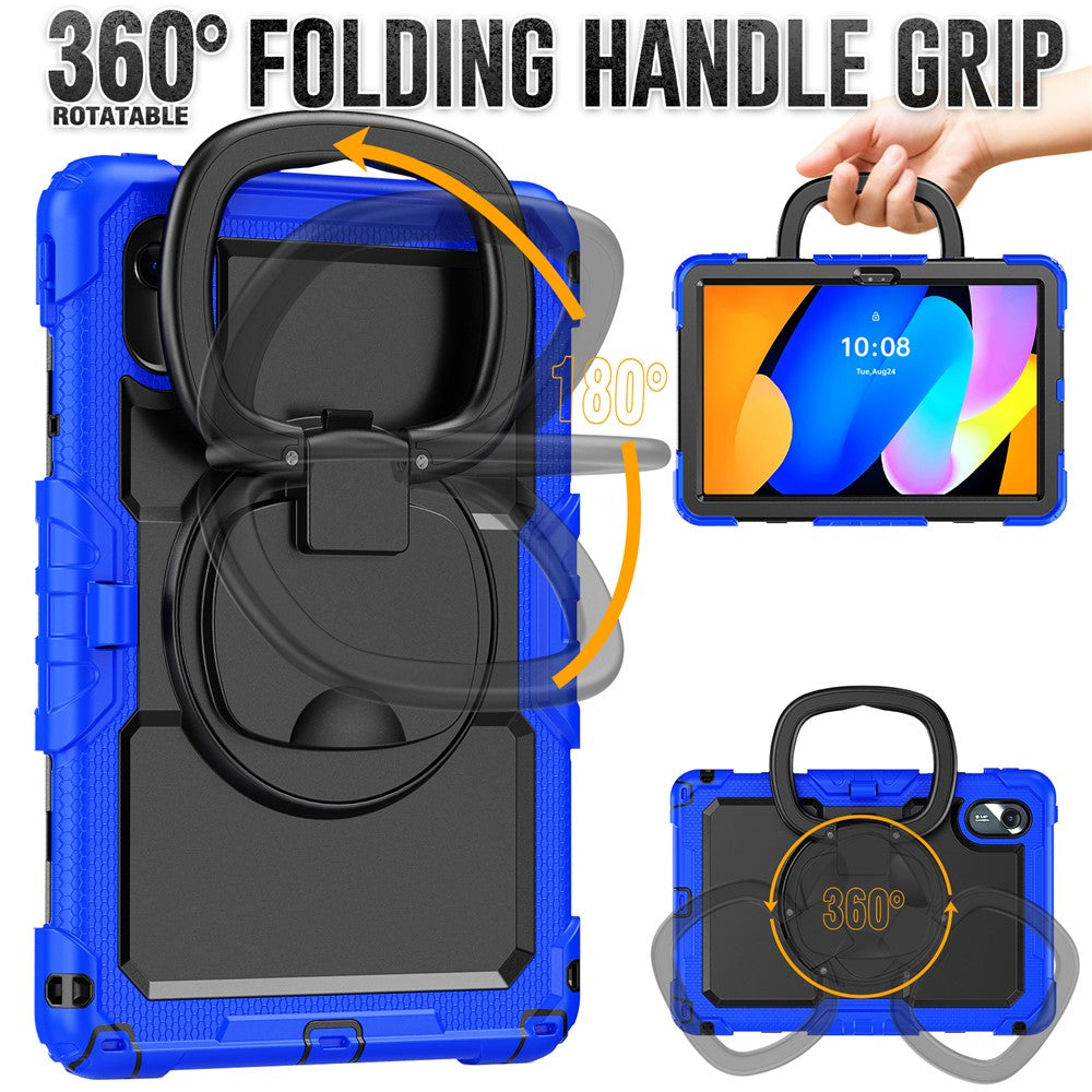 For Lenovo Xiaoxin Pad 11 2025 / 2024 / Idea Tab / K11 Gen 2 / M11 / K11 LTE (2024) Case Kickstand PC+Silicone Tablet Cover with Strap - Dark Blue