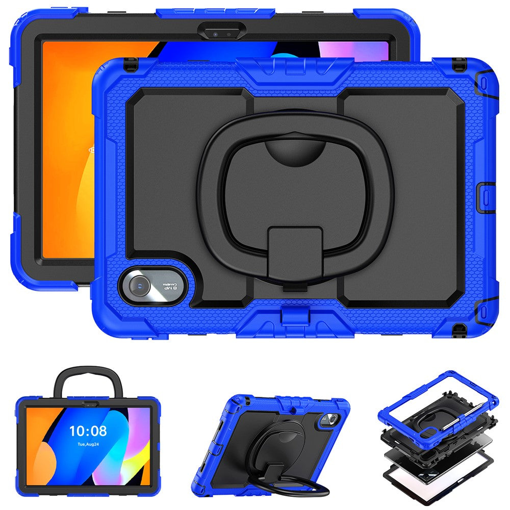 For Lenovo Xiaoxin Pad 11 2025 / 2024 / Idea Tab / K11 Gen 2 / M11 / K11 LTE (2024) Case Kickstand PC+Silicone Tablet Cover with Strap - Dark Blue