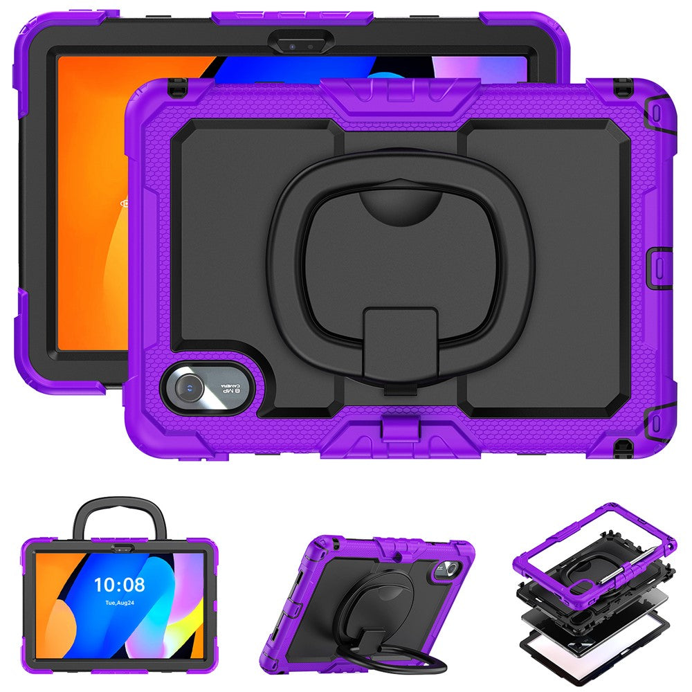 For Lenovo Xiaoxin Pad 11 2025 / 2024 / Idea Tab / K11 Gen 2 / M11 / K11 LTE (2024) Case Kickstand PC+Silicone Tablet Cover with Strap - Purple