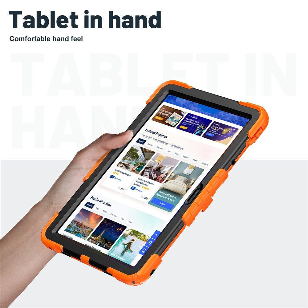 For Lenovo Xiaoxin Pad 11 2025 / 2024 / Idea Tab / K11 Gen 2 / M11 / K11 LTE (2024) Case PC+Silicone Kickstand Tablet Cover with Strap - Orange