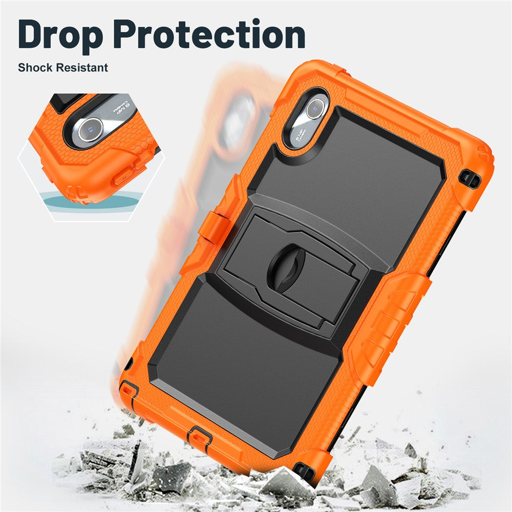 For Lenovo Xiaoxin Pad 11 2025 / 2024 / Idea Tab / K11 Gen 2 / M11 / K11 LTE (2024) Case PC+Silicone Kickstand Tablet Cover with Strap - Orange