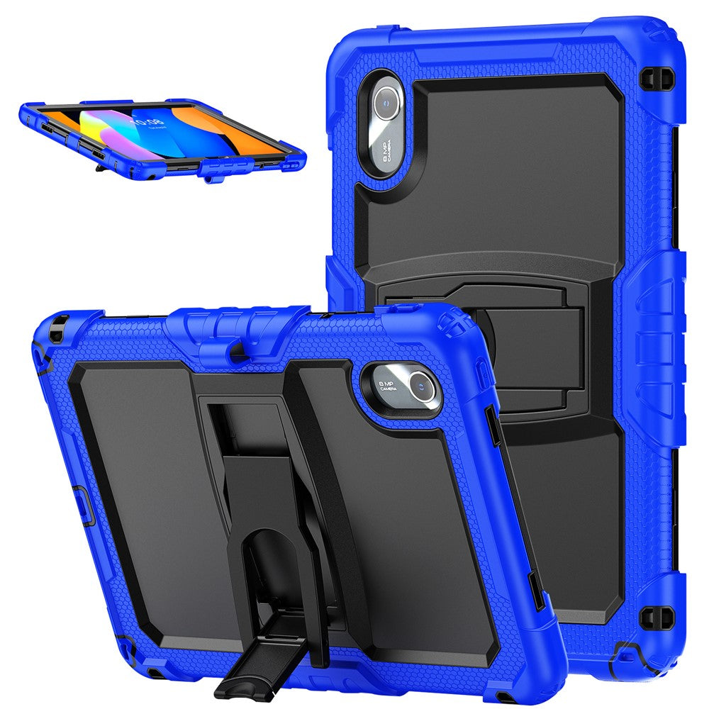 For Lenovo Xiaoxin Pad 11 2025 / 2024 / Idea Tab / K11 Gen 2 / M11 / K11 LTE (2024) Case PC+Silicone Kickstand Tablet Cover with Strap - Dark Blue