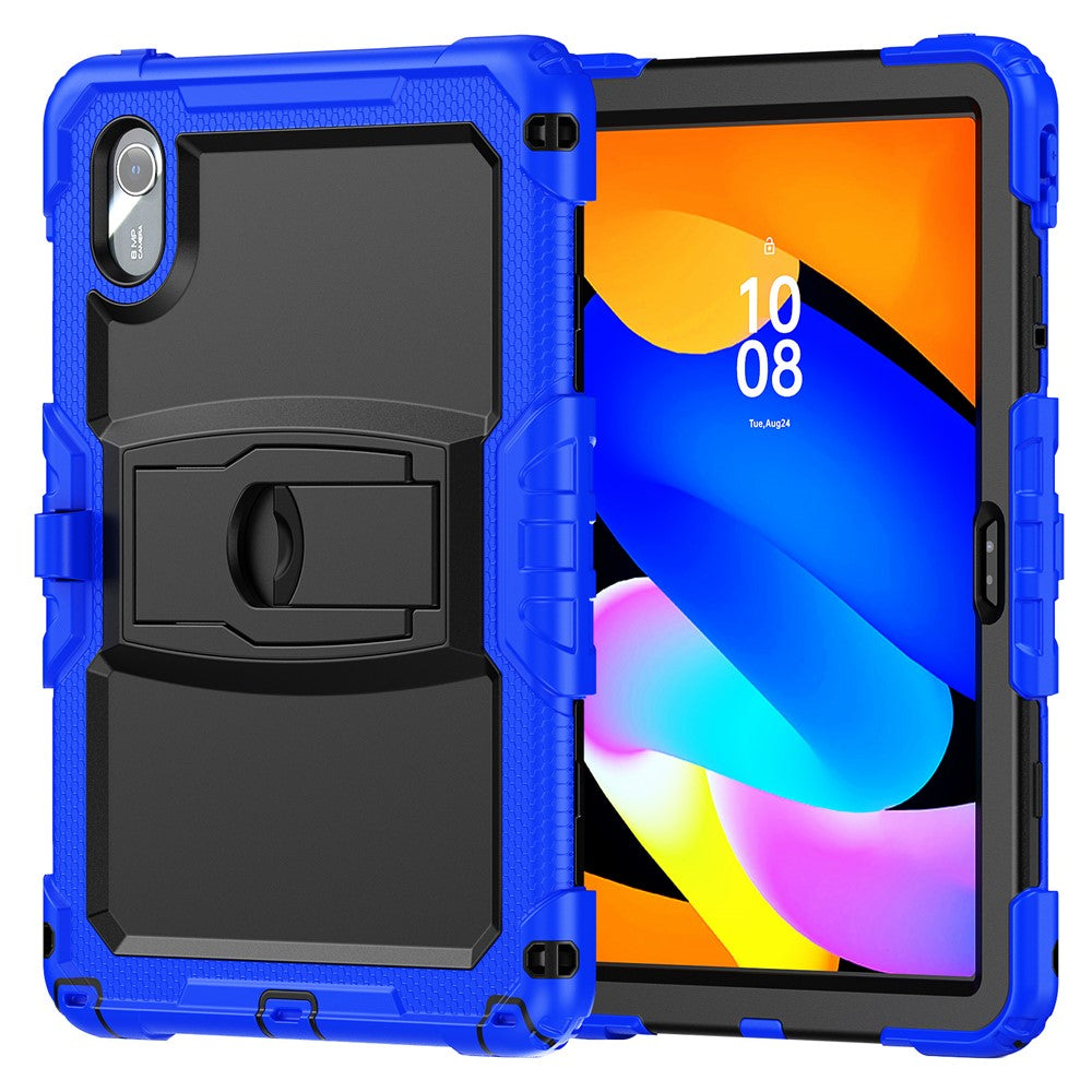 For Lenovo Xiaoxin Pad 11 2025 / 2024 / Idea Tab / K11 Gen 2 / M11 / K11 LTE (2024) Case PC+Silicone Kickstand Tablet Cover with Strap - Dark Blue