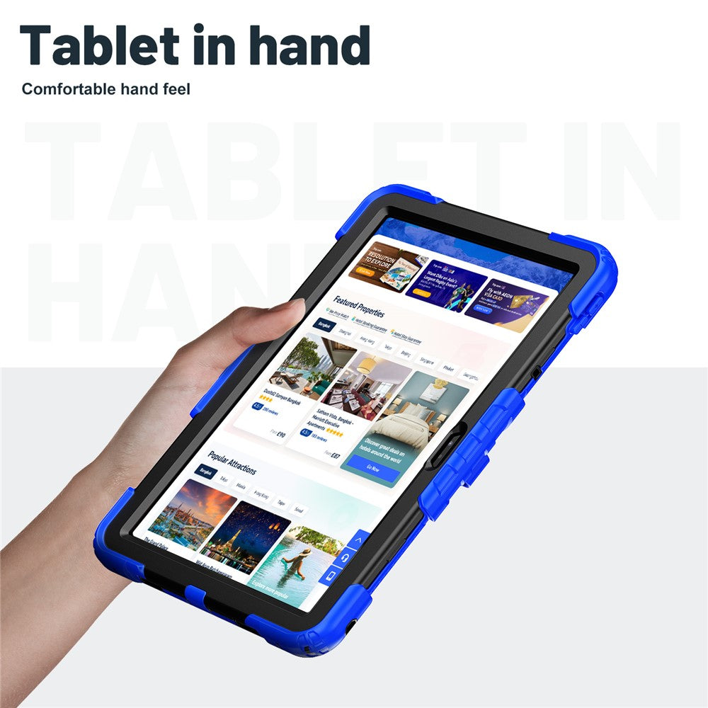 For Lenovo Xiaoxin Pad 11 2025 / 2024 / Idea Tab / K11 Gen 2 / M11 / K11 LTE (2024) Case PC+Silicone Kickstand Tablet Cover with Strap - Dark Blue