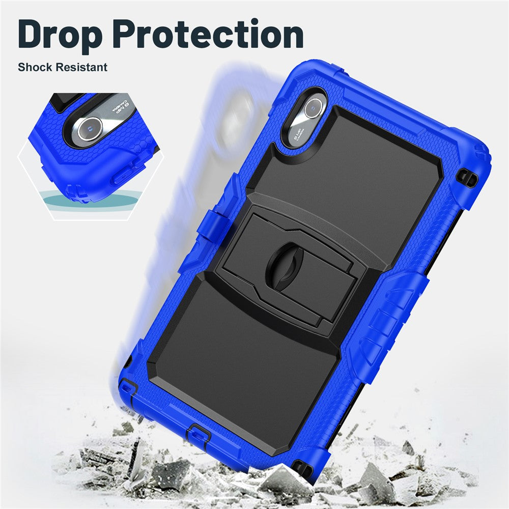 For Lenovo Xiaoxin Pad 11 2025 / 2024 / Idea Tab / K11 Gen 2 / M11 / K11 LTE (2024) Case PC+Silicone Kickstand Tablet Cover with Strap - Dark Blue