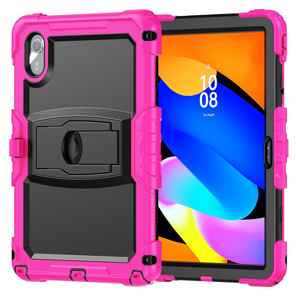 For Lenovo Xiaoxin Pad 11 2025 / 2024 / Idea Tab / K11 Gen 2 / M11 / K11 LTE (2024) Case PC+Silicone Kickstand Tablet Cover with Strap - Rose