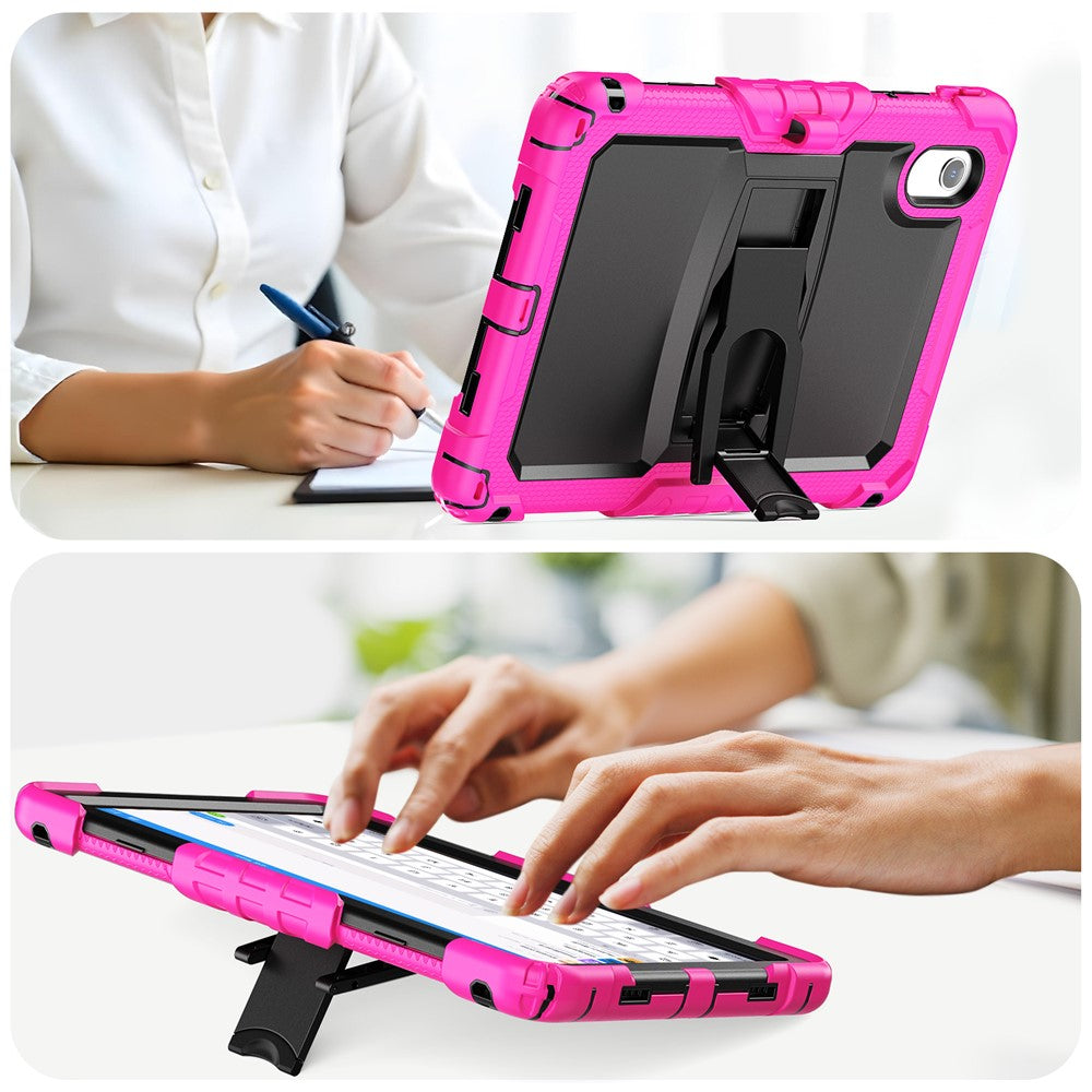 For Lenovo Xiaoxin Pad 11 2025 / 2024 / Idea Tab / K11 Gen 2 / M11 / K11 LTE (2024) Case PC+Silicone Kickstand Tablet Cover with Strap - Rose