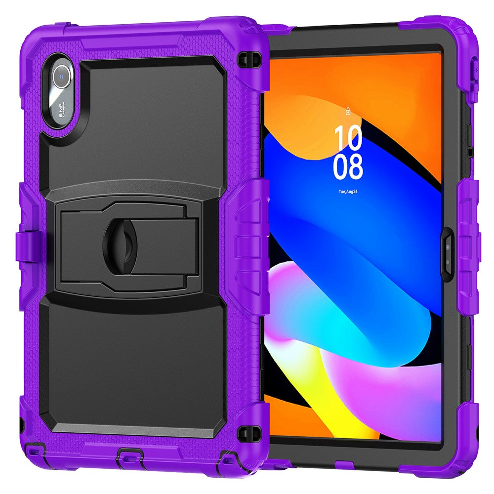 For Lenovo Xiaoxin Pad 11 2025 / 2024 / Idea Tab / K11 Gen 2 / M11 / K11 LTE (2024) Case PC+Silicone Kickstand Tablet Cover with Strap - Purple