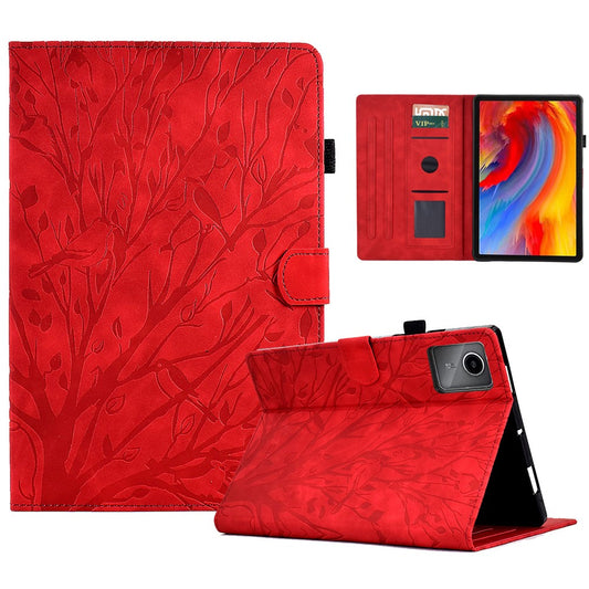 A7 For Lenovo Tab M11 / Xiaoxin Pad 11 2024 Case Solid Color  Auto Wake  /  Sleep Tablet Stand Cover - Red