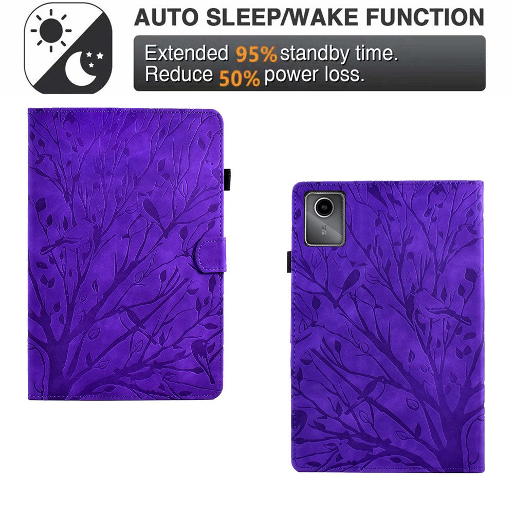 A7 For Lenovo Tab M11 / Xiaoxin Pad 11 2024 Case Solid Color  Auto Wake  /  Sleep Tablet Stand Cover - Purple