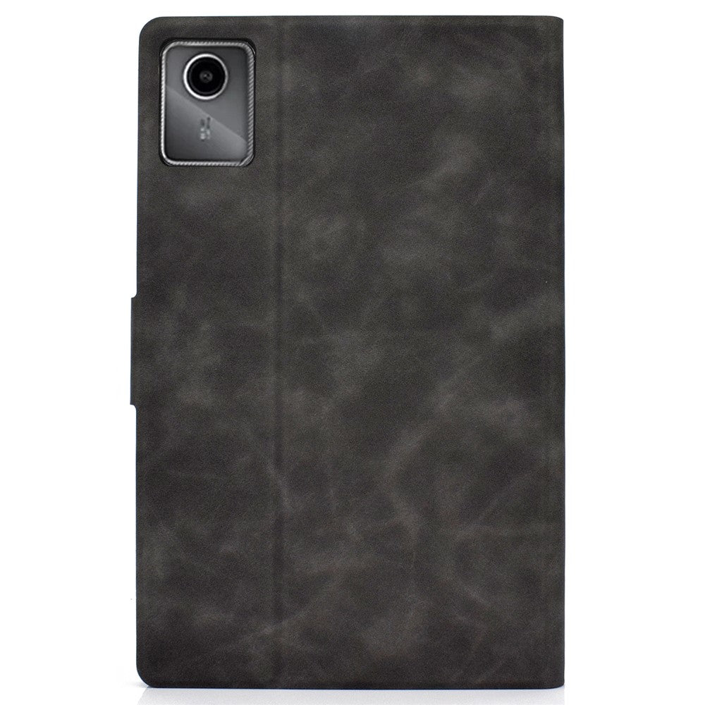 A4 For Lenovo Tab M11 / Xiaoxin Pad 11 2024 Case Card Holder Cowhide Texture Leather Tablet Cover - Grey