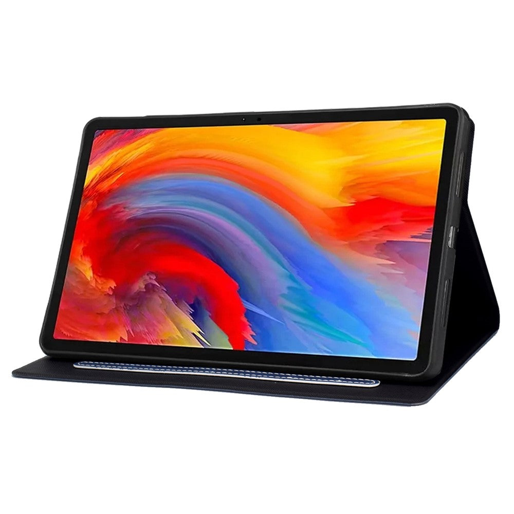 A4 For Lenovo Tab M11 / Xiaoxin Pad 11 2024 Case Card Holder Cowhide Texture Leather Tablet Cover - Blue