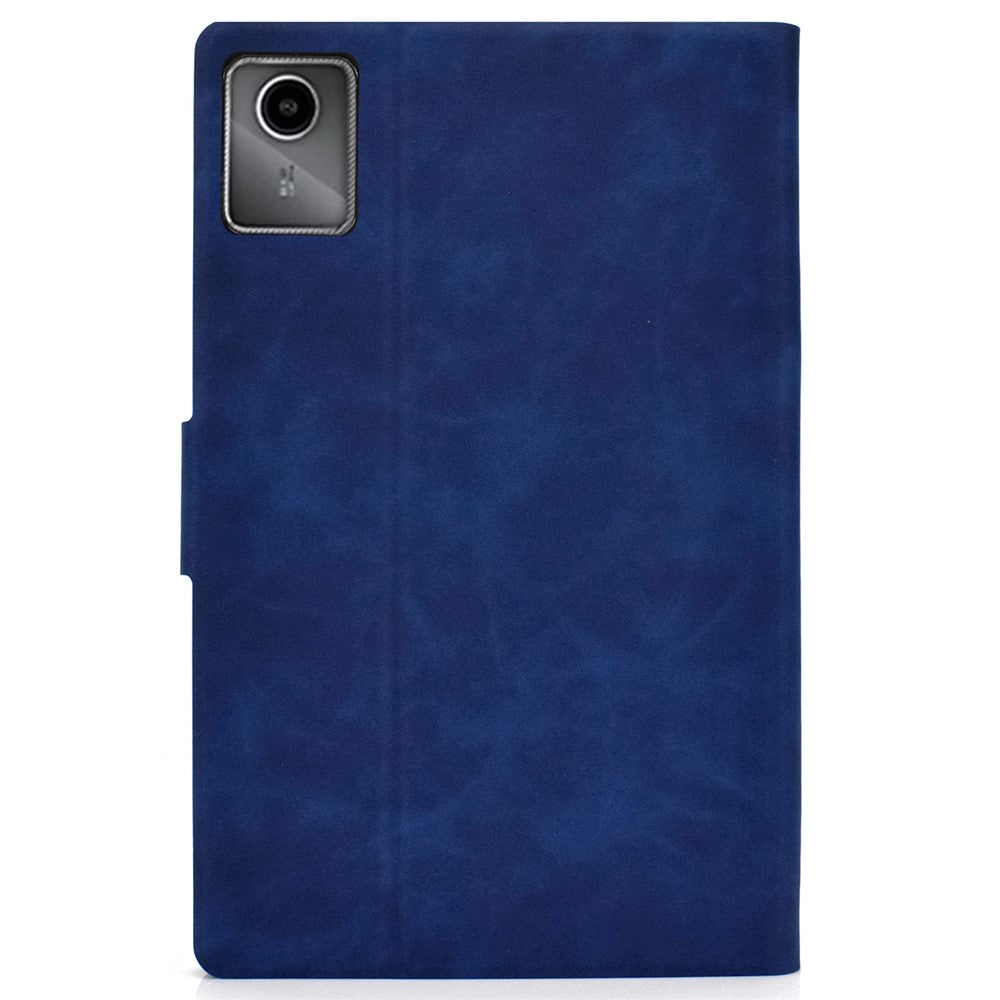 A4 For Lenovo Tab M11 / Xiaoxin Pad 11 2024 Case Card Holder Cowhide Texture Leather Tablet Cover - Blue