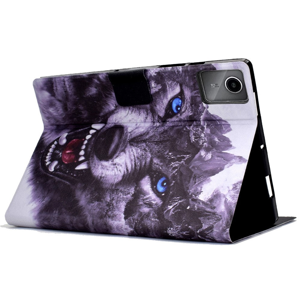 A2 For Lenovo Tab M11 / Xiaoxin Pad 11 2024 Leather Case Pattern Printed Card Slots Tablet Cover - Wolf Dog