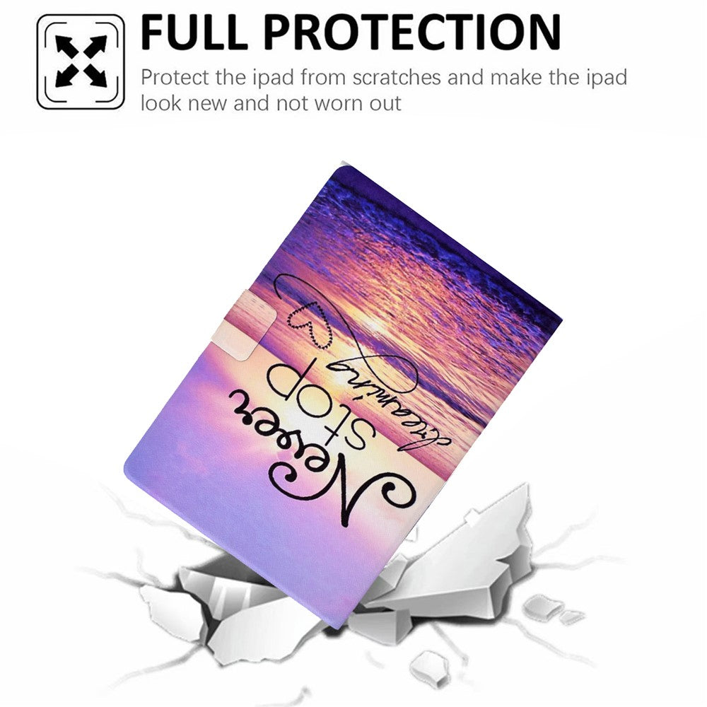 A2 For Lenovo Tab M11 / Xiaoxin Pad 11 2024 Leather Case Pattern Printed Card Slots Tablet Cover - Never Stop Dreaming