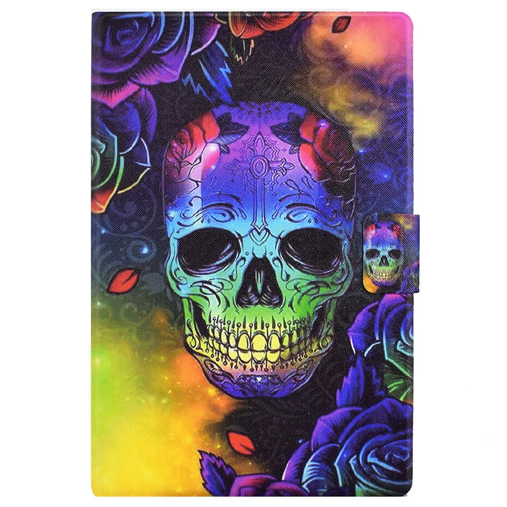 A2 For Lenovo Tab M11 / Xiaoxin Pad 11 2024 Leather Case Pattern Printed Card Slots Tablet Cover - Skull