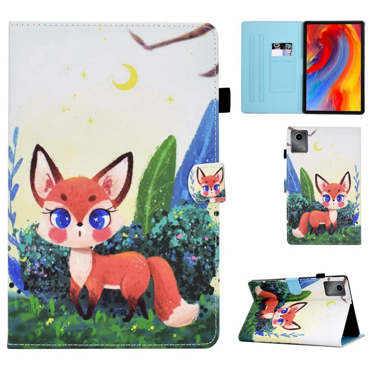 For Lenovo Tab M11 / Xiaoxin Pad 11 2024 Case Pattern Printing PU Leather Stand Tablet Cover - Small Fox