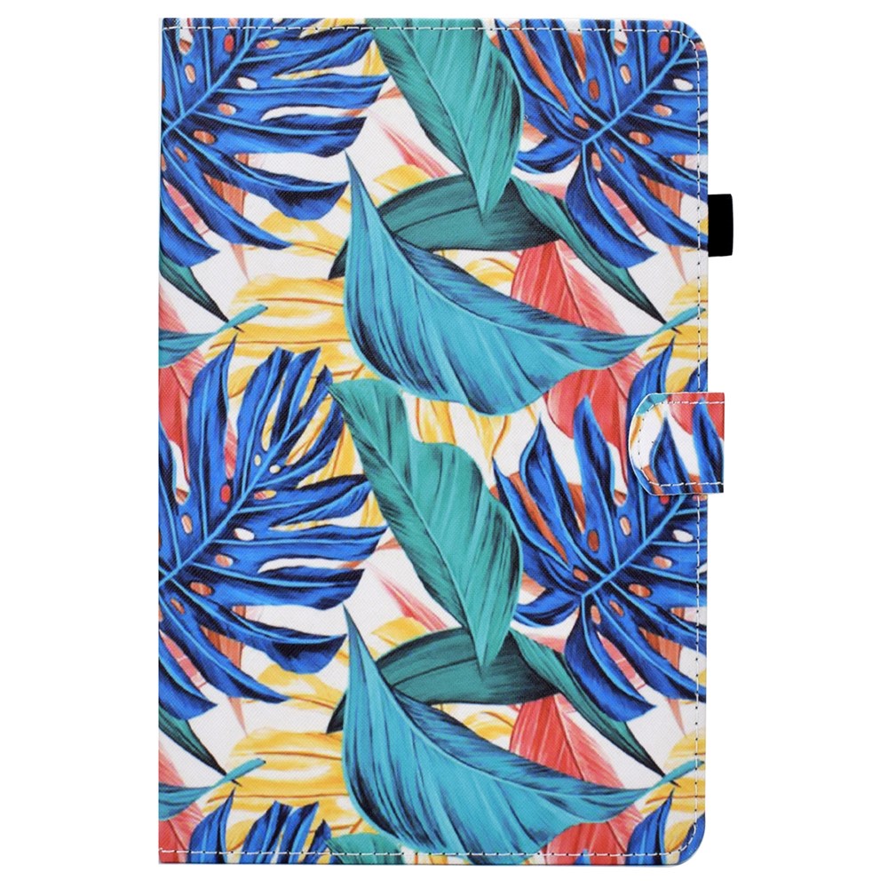 For Lenovo Tab M11 / Xiaoxin Pad 11 2024 Case Pattern Printing PU Leather Stand Tablet Cover - Leaves