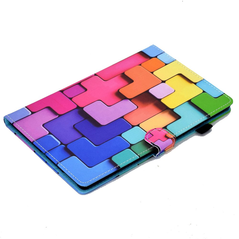 For Lenovo Tab M11 / Xiaoxin Pad 11 2024 Case Pattern Printing PU Leather Stand Tablet Cover - Blocks