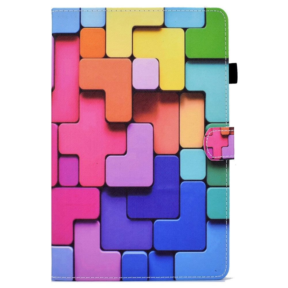 For Lenovo Tab M11 / Xiaoxin Pad 11 2024 Case Pattern Printing PU Leather Stand Tablet Cover - Blocks