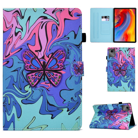 For Lenovo Tab M11 / Xiaoxin Pad 11 2024 Case Pattern Printing PU Leather Stand Tablet Cover - Small Butterfly