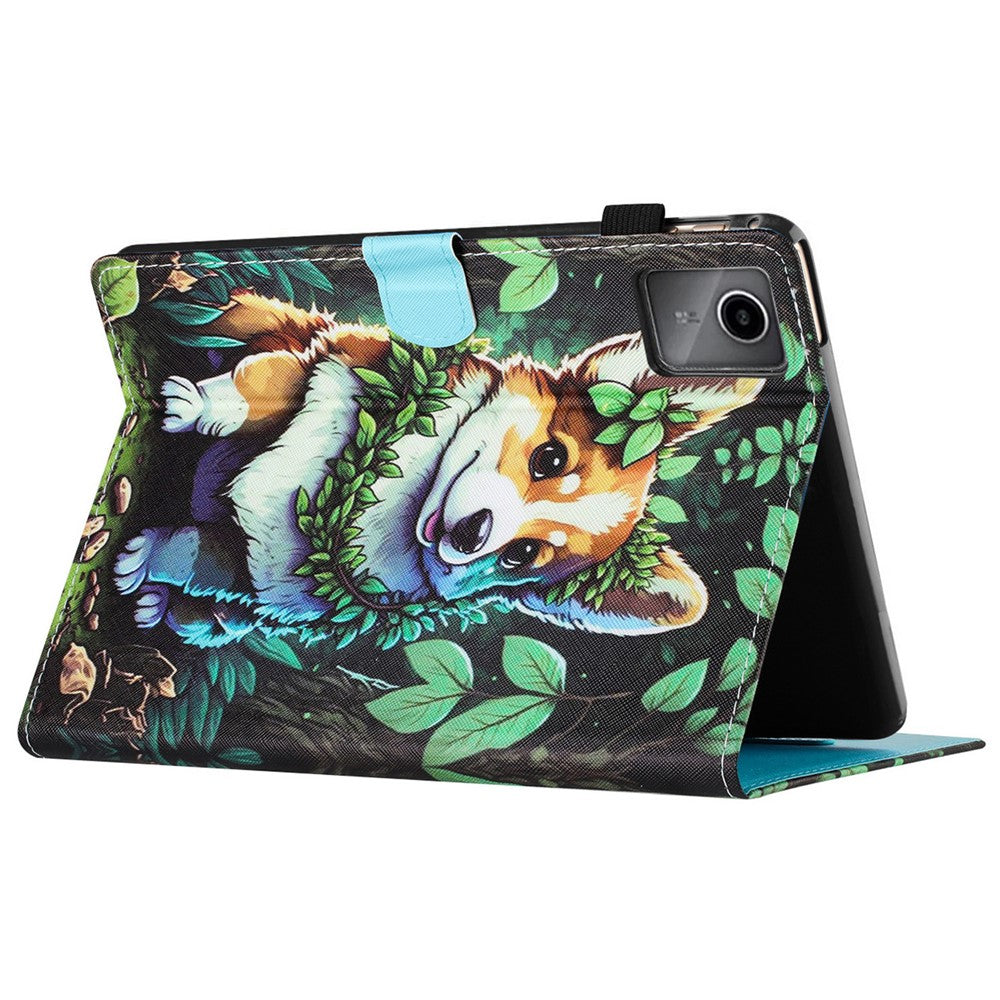 For Lenovo Tab M11 / Xiaoxin Pad 11 2024 Case Pattern Printing PU Leather Stand Tablet Cover - Corgi