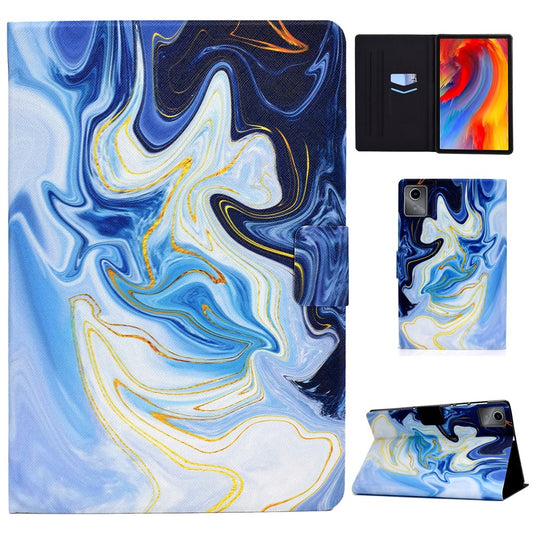 For Lenovo Tab M11 / Xiaoxin Pad 11 2024 Case Stand Pattern Printed Tablet Shell - Blue Marble
