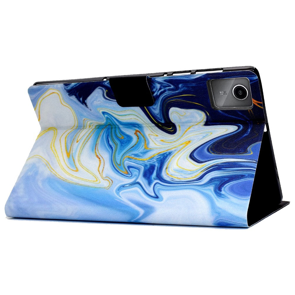 For Lenovo Tab M11 / Xiaoxin Pad 11 2024 Case Stand Pattern Printed Tablet Shell - Blue Marble