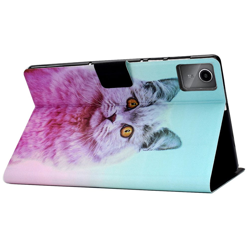 For Lenovo Tab M11 / Xiaoxin Pad 11 2024 Case Stand Pattern Printed Tablet Shell - Pink Cat