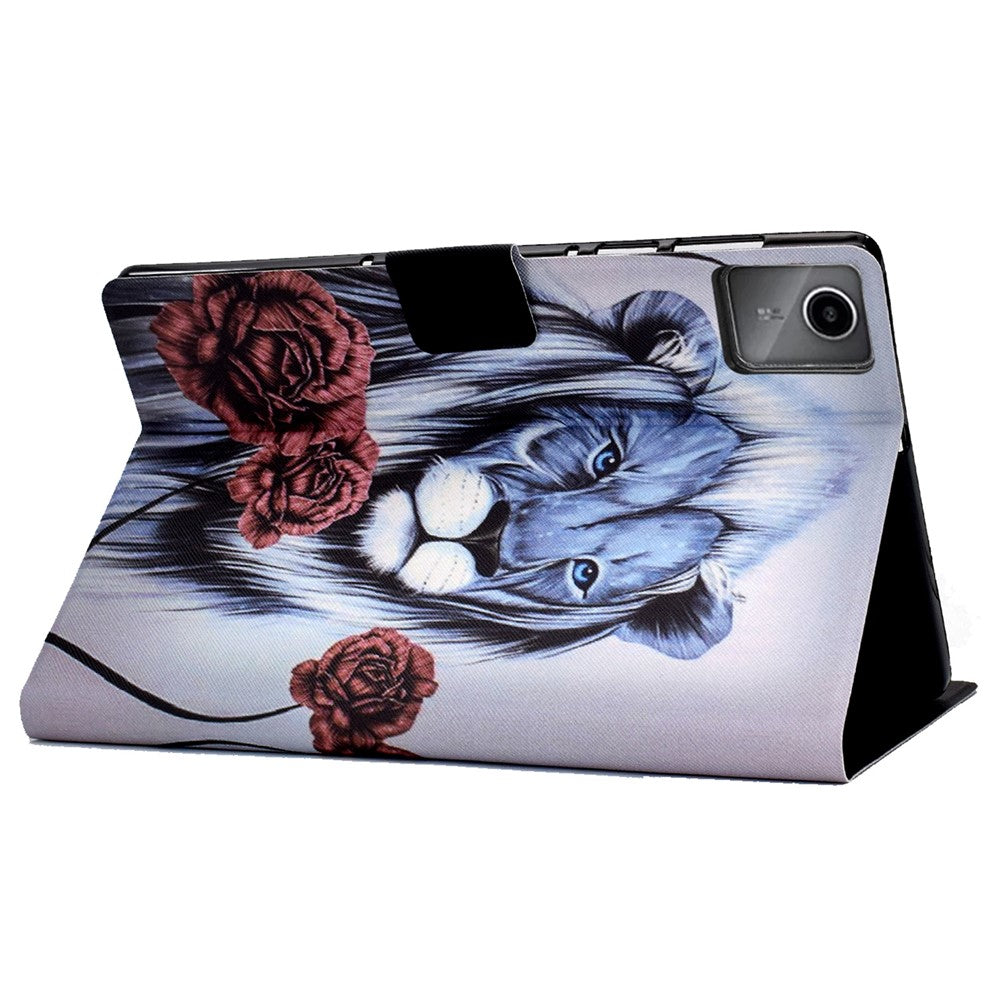 For Lenovo Tab M11 / Xiaoxin Pad 11 2024 Case Stand Pattern Printed Tablet Shell - Rose and Lion