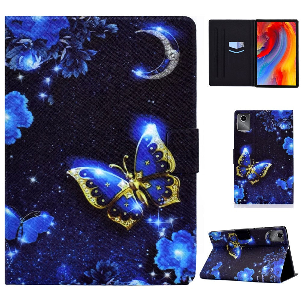 For Lenovo Tab M11 / Xiaoxin Pad 11 2024 Case Stand Pattern Printed Tablet Shell - Blue Butterfly