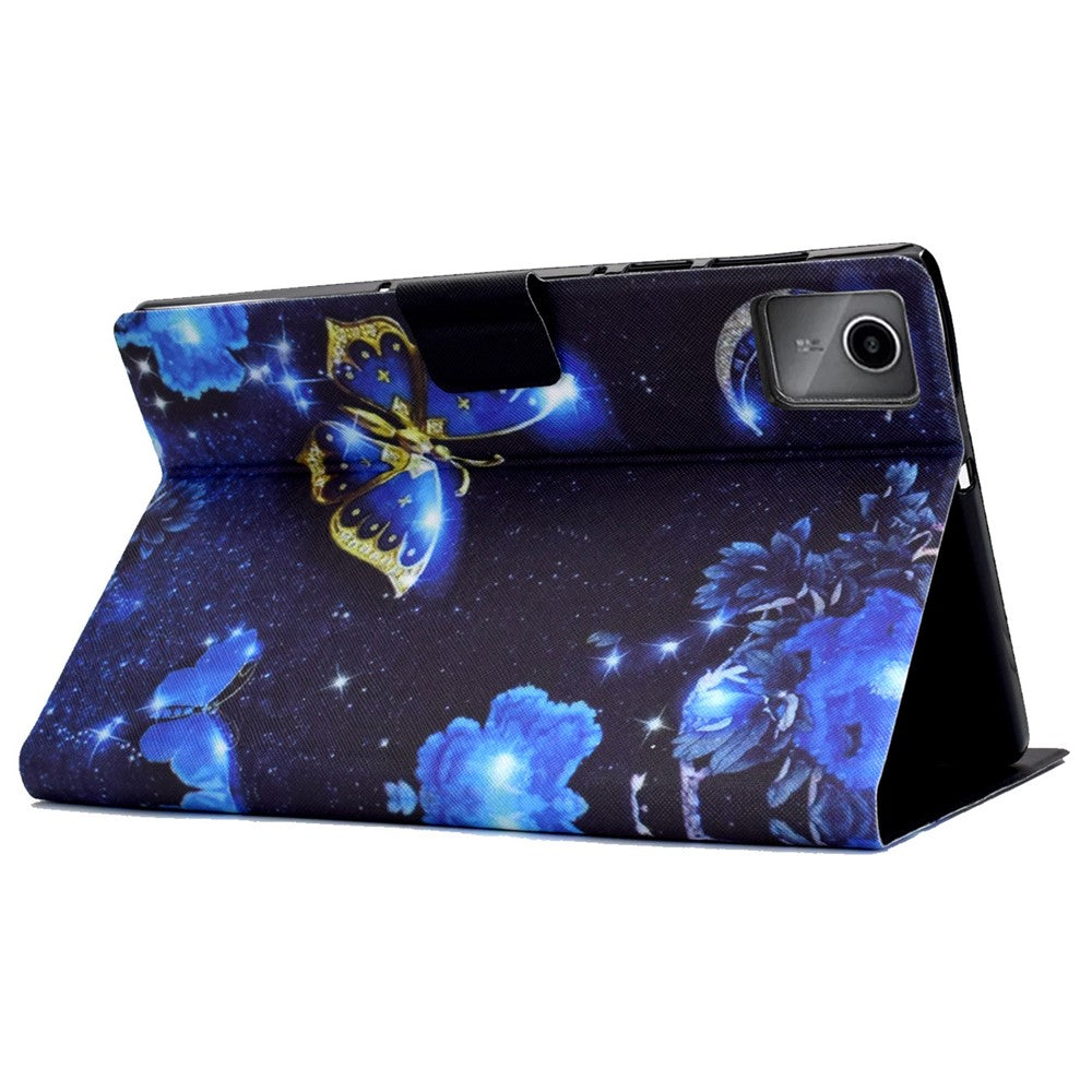 For Lenovo Tab M11 / Xiaoxin Pad 11 2024 Case Stand Pattern Printed Tablet Shell - Blue Butterfly