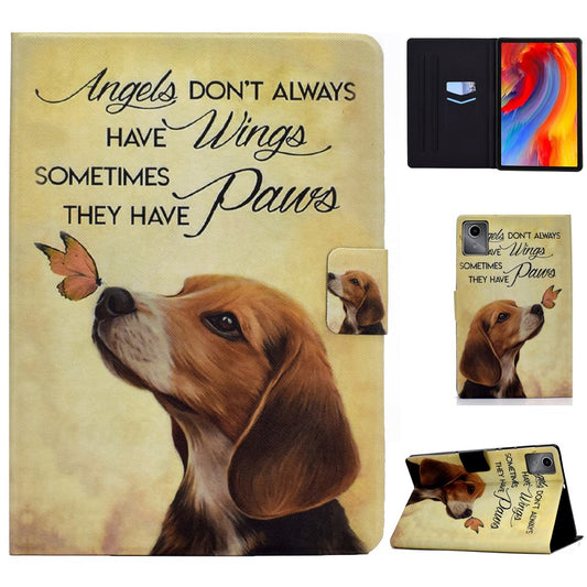 For Lenovo Tab M11 / Xiaoxin Pad 11 2024 Case Stand Pattern Printed Tablet Shell - Butterfly and Dog