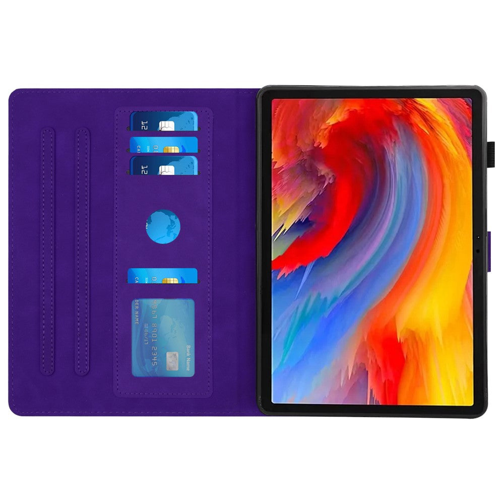 For Lenovo Tab M11 / Xiaoxin Pad 11 2024 Case Leather Stand Flip Tablet Cover with Card Holder - Purple