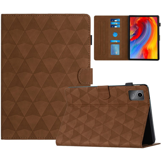 For Lenovo Tab M11 / Xiaoxin Pad 11 2024 Case Leather Stand Flip Tablet Cover with Card Holder - Brown