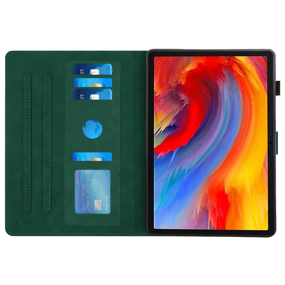 For Lenovo Tab M11 / Xiaoxin Pad 11 2024 Case Leather Stand Flip Tablet Cover with Card Holder - Green