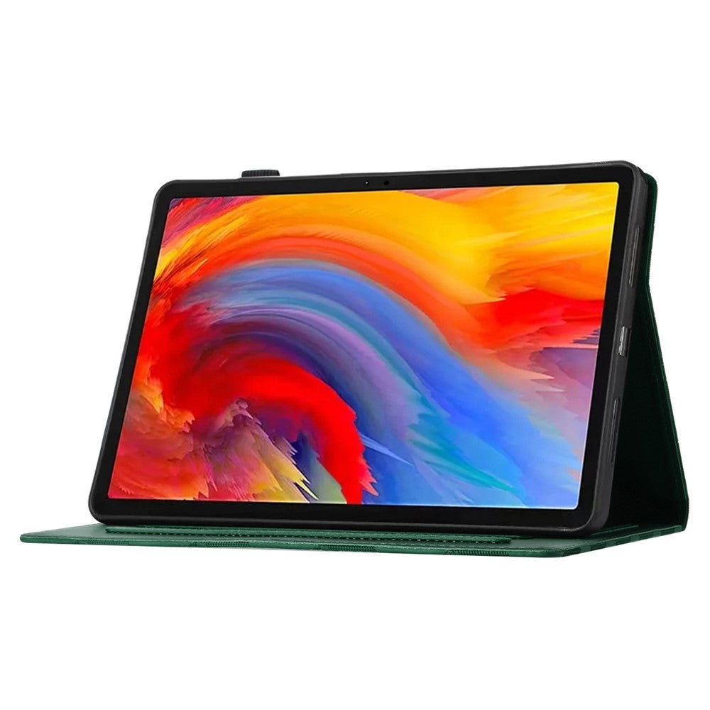 For Lenovo Tab M11 / Xiaoxin Pad 11 2024 Case Leather Stand Flip Tablet Cover with Card Holder - Green