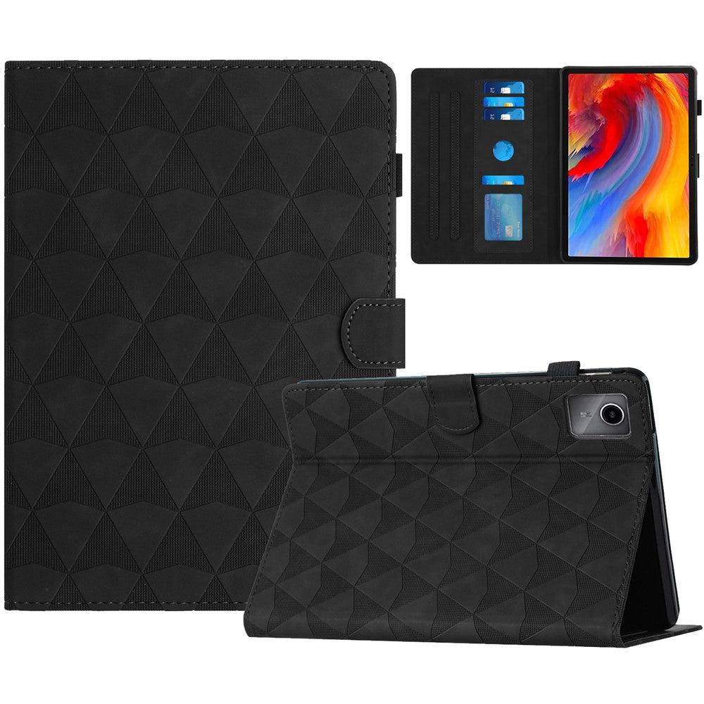 For Lenovo Tab M11 / Xiaoxin Pad 11 2024 Case Leather Stand Flip Tablet Cover with Card Holder - Black