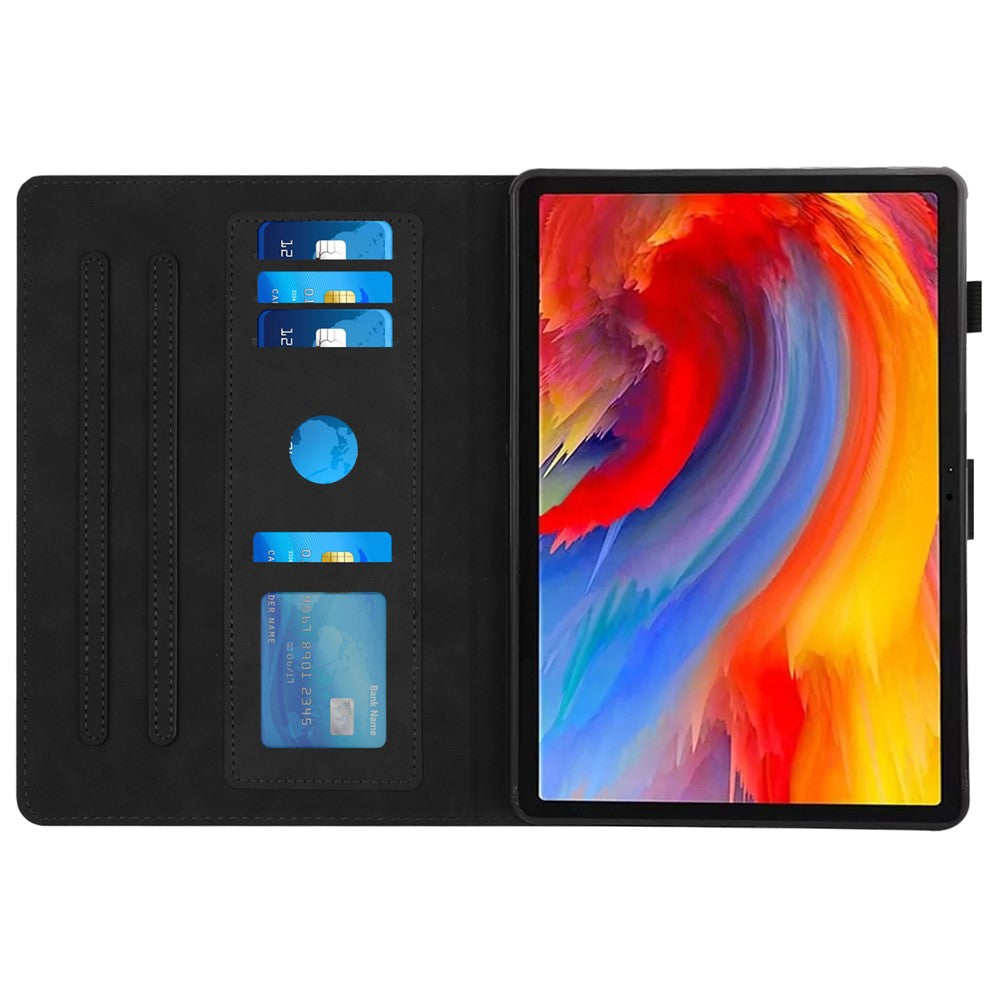 For Lenovo Tab M11 / Xiaoxin Pad 11 2024 Case Leather Stand Flip Tablet Cover with Card Holder - Black