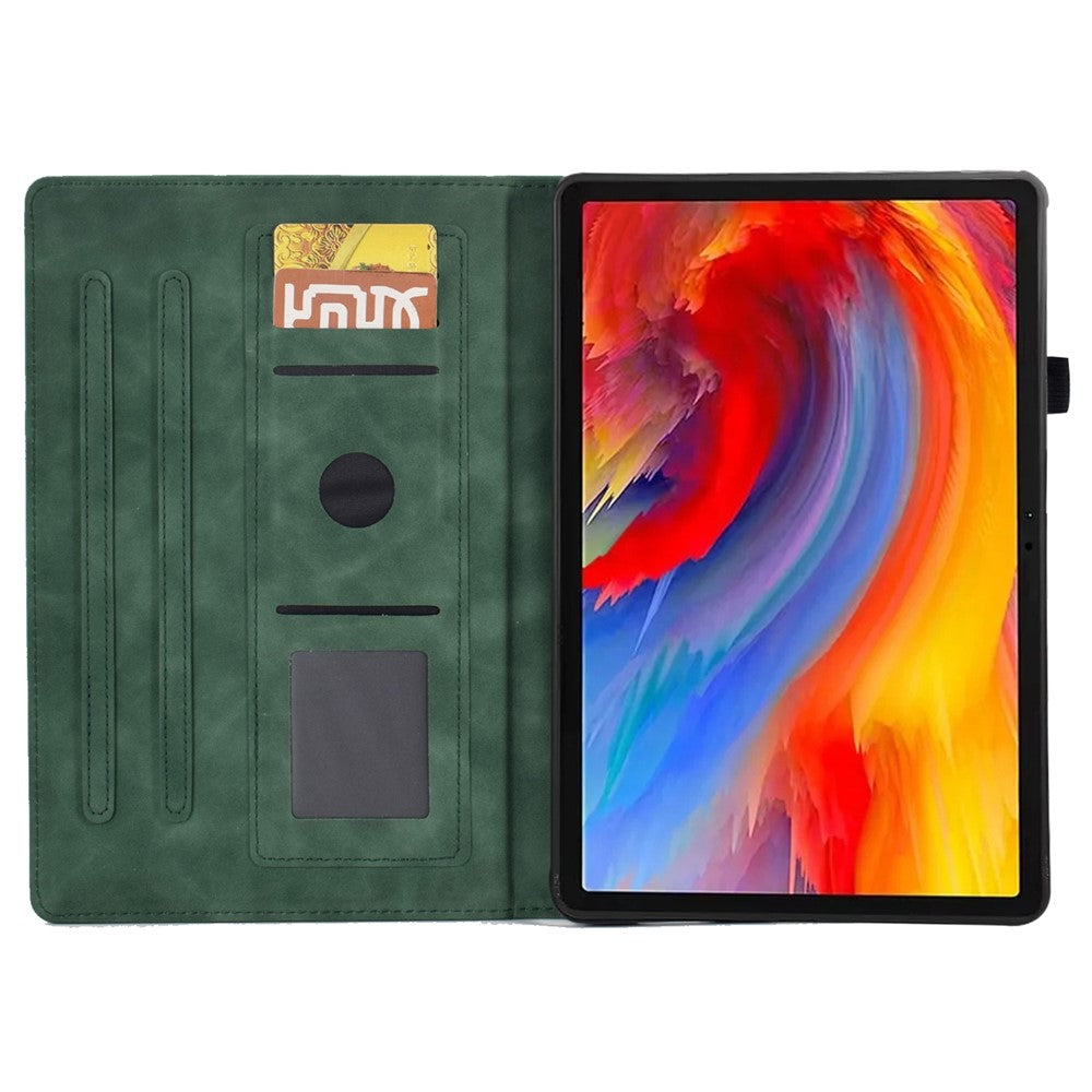 For Lenovo Tab M11 / Xiaoxin Pad 11 2024 Case Microfiber Leather Iron Tower Pattern Tablet Cover - Green