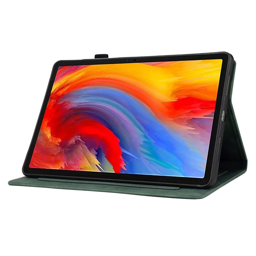 For Lenovo Tab M11 / Xiaoxin Pad 11 2024 Case Microfiber Leather Iron Tower Pattern Tablet Cover - Green