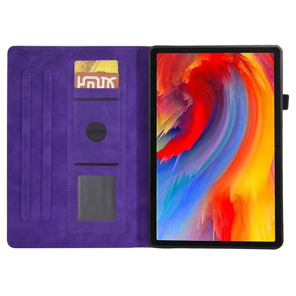 For Lenovo Tab M11 / Xiaoxin Pad 11 2024 Case Microfiber Leather Iron Tower Pattern Tablet Cover - Purple