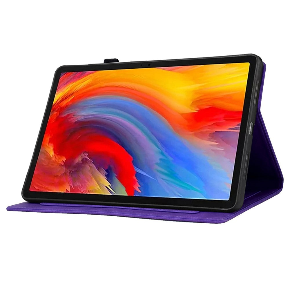 For Lenovo Tab M11 / Xiaoxin Pad 11 2024 Case Microfiber Leather Iron Tower Pattern Tablet Cover - Purple