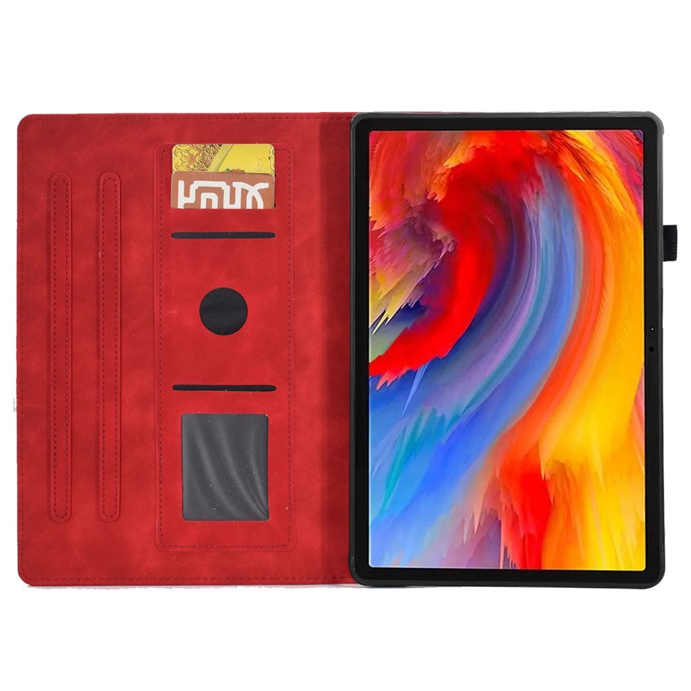 For Lenovo Tab M11 / Xiaoxin Pad 11 2024 Case Microfiber Leather Iron Tower Pattern Tablet Cover - Red