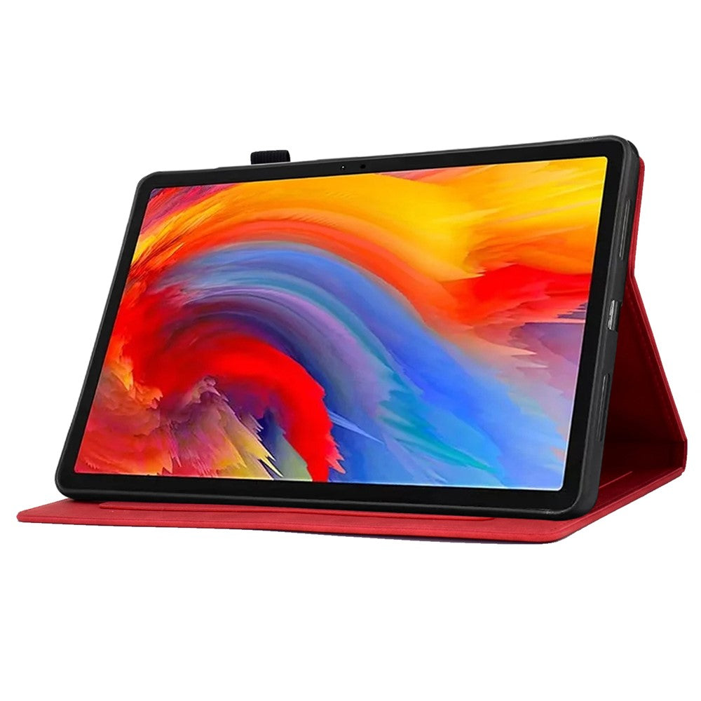 For Lenovo Tab M11 / Xiaoxin Pad 11 2024 Case Microfiber Leather Iron Tower Pattern Tablet Cover - Red